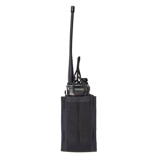 High Speed Gear Duty Mini Multi-Access Comm Taco radio pouch in black with MOLLE attachment system