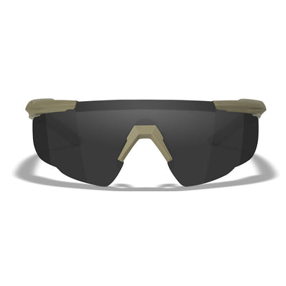 Wiley X Saber Advanced Tan with Smoke Lens Front View