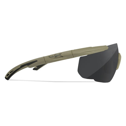 Wiley X Saber Advanced Tan with Smoke Lens Side View