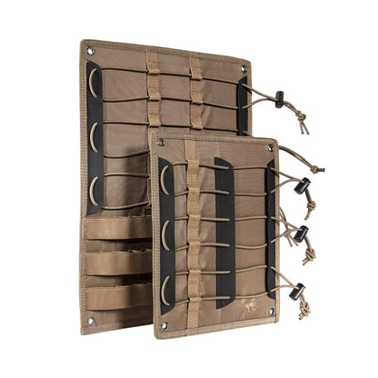 Tasmanian Tiger Medic Panel EL Set showing two hook-and-loop panels with elastic loops and bungee cord organization system