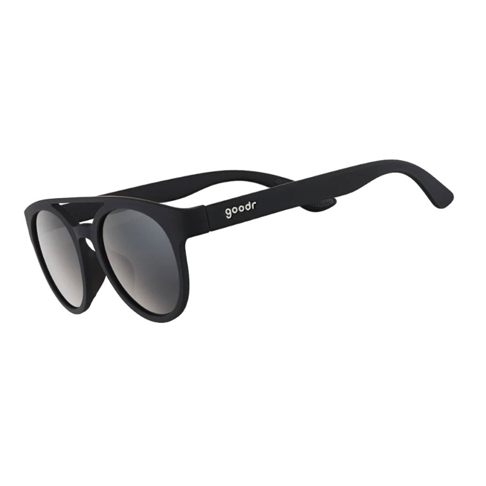 Goodr Professor 00G sunglasses with double nose bridge design and polarized lenses