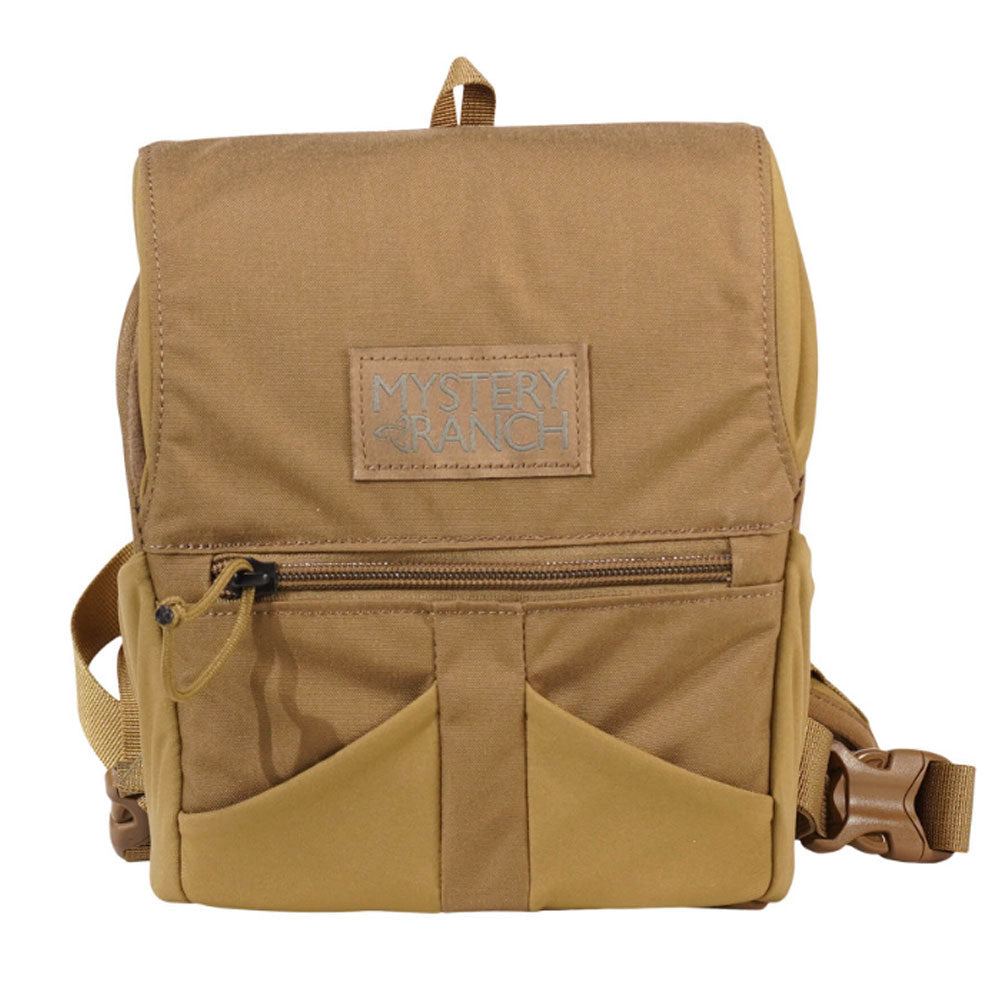 Mystery Ranch Bino Harness 10X binocular case with magnetic closure and adjustable shoulder straps