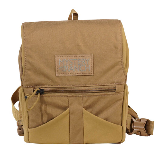 Mystery Ranch Bino Harness 10X binocular case with magnetic closure and adjustable shoulder straps
