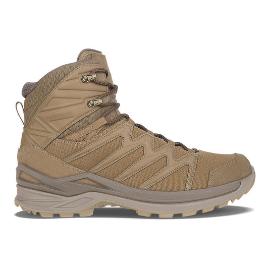 Lowa Innox Pro Mid TF tactical boot in coyote brown with synthetic upper and aggressive tread outsole