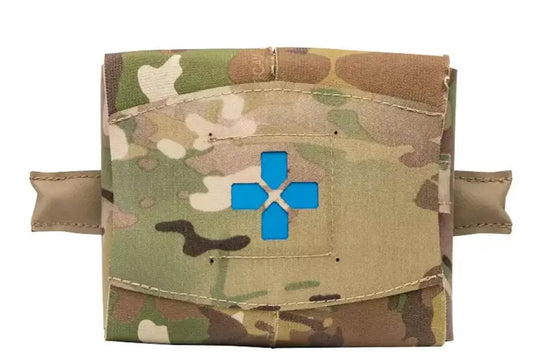 Blue Force Gear Micro Trauma Kit NOW Plus medical pouch with MOLLE attachment in coyote brown color