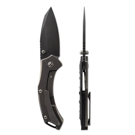 Toor Knives XT1 Charlie tactical folding knife with black handle