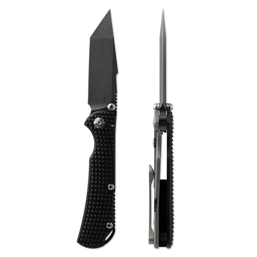 Toor Knives Chasm XLT folding knife with tanto blade and G10 titanium handle