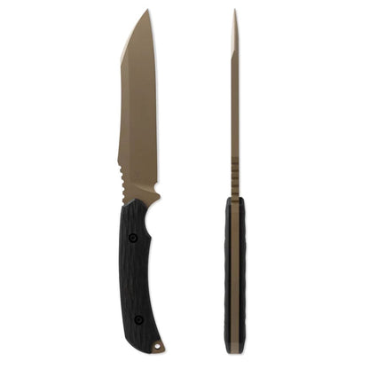 Toor Knives Fathom fixed blade knife with hybrid blade design and textured handle scales