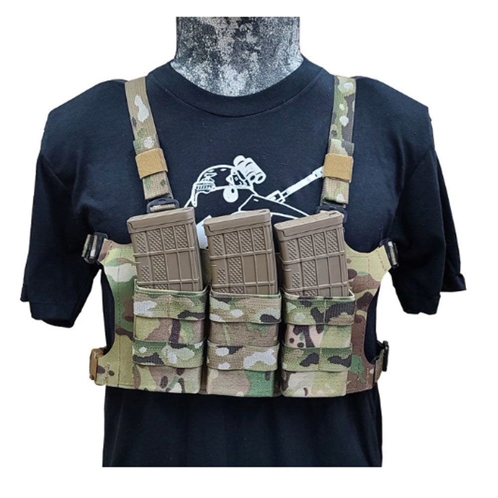 Esstac Triple Piggy chest rig with three 5.56 magazine pouches and adjustable shoulder straps
