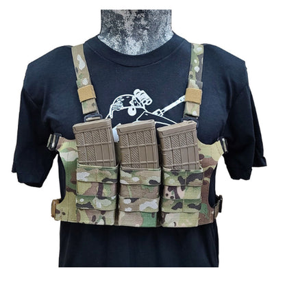 Esstac Triple Piggy chest rig with three 5.56 magazine pouches and adjustable shoulder straps