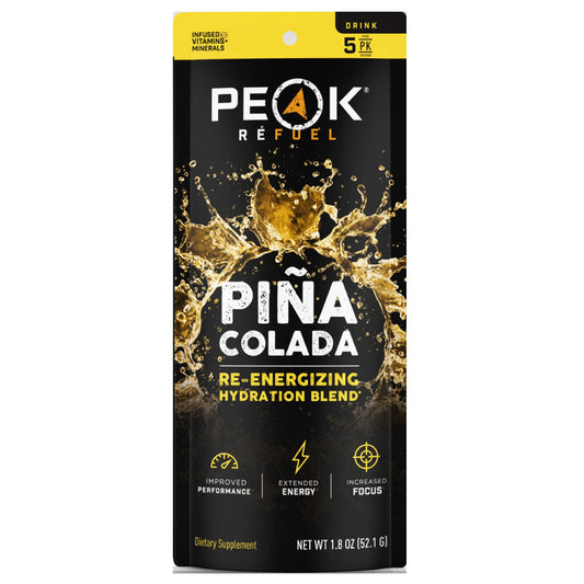 Peak ReFuel Pina Colada Re-Energizing Drink Mix 5-pack with tropical flavor stick packets