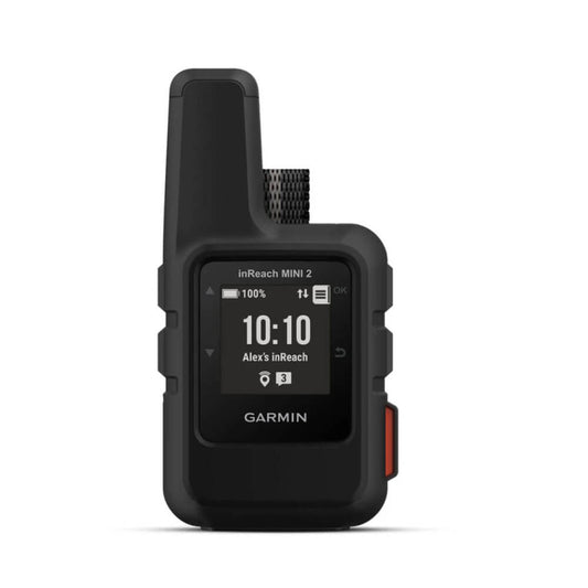 Garmin InReach Mini 2 handheld satellite communicator with monochrome display and compact design