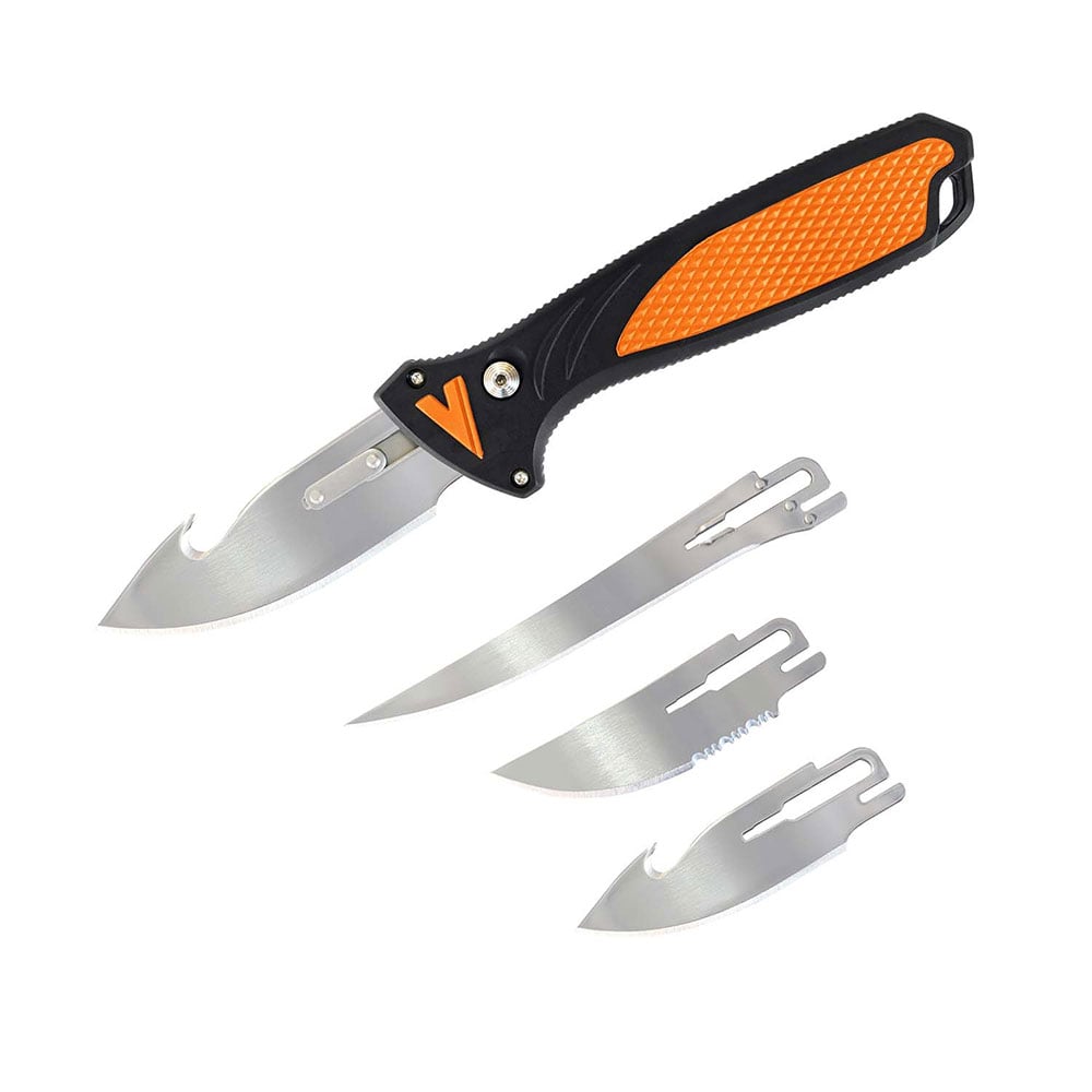 Havalon Talon Hunt knife with interchangeable blades and nylon storage roll-pack