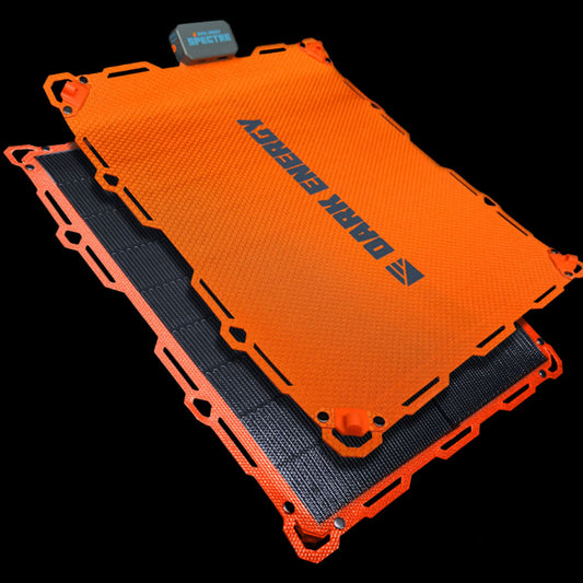 Dark Energy Spectre 15W solar panel with CIGS flexible cells and integrated sun efficiency meter