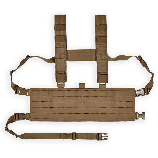 Chase Tactical MCR1 modular chest rig with laser cut MOLLE webbing and adjustable shoulder straps
