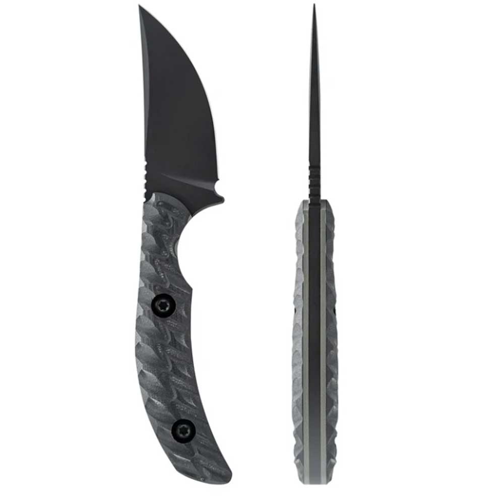 Toor Knives Shifter S compact fixed blade knife with black G10 handle and CPM M4 steel blade in Kydex sheath
