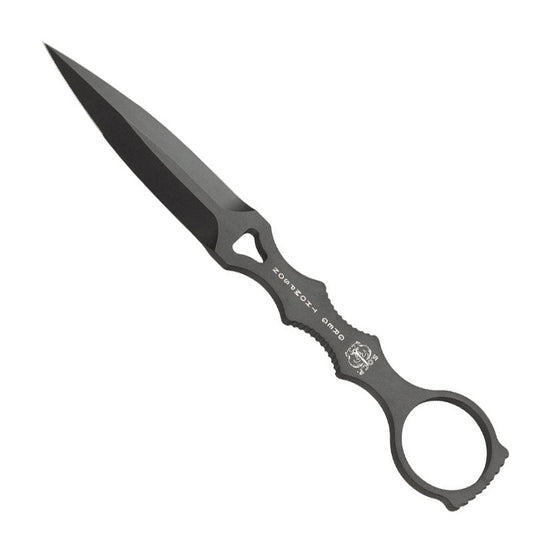 Benchmade 176BKSN SOCP tactical dagger with black coated blade and tan injection molded sheath