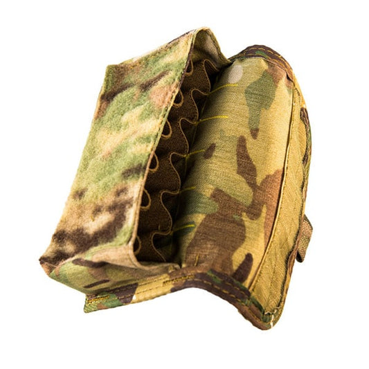 High Speed Gear MOLLE shot shell pouch in tactical configuration showing internal elastic retention system