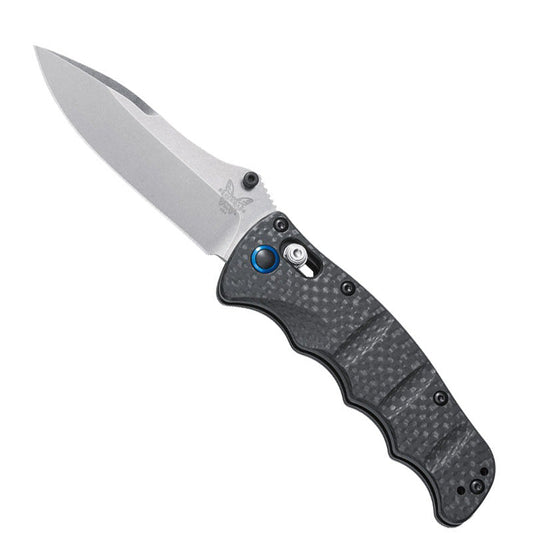 Benchmade 484-1 Nakamura folding knife with carbon fiber handle and satin blade finish
