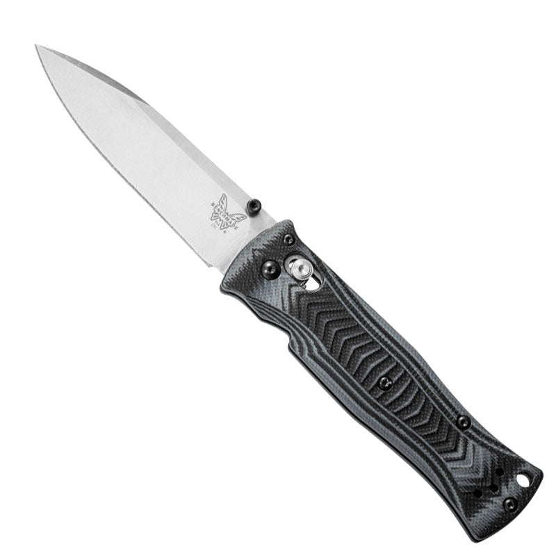 Benchmade 531 Pardue folding knife with satin drop point blade and gray black textured G10 handle scales