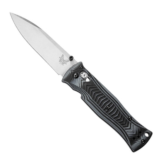 Benchmade 531 Pardue folding knife with satin drop point blade and gray black textured G10 handle scales