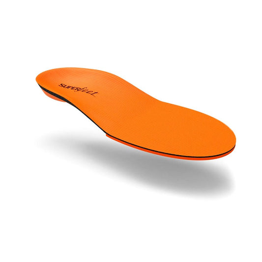 Superfeet Orange high-impact performance insoles with contoured shape and heel cup design