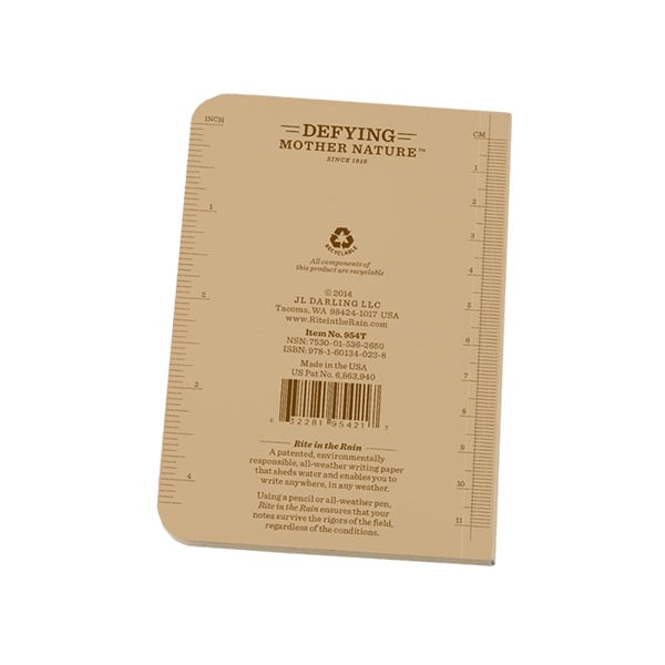 3 1/2" X 5" Soft Cover Pocket Memo Book Tan - Tactical Edge