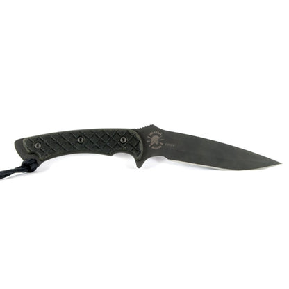 Spartan Blades Ares - Fighter/Combat Utility Black Blade - Green Handle - Black Nylon Sheath - Tactical Edge