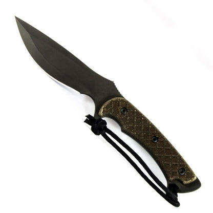 Spartan Blades Nyx - Combat/Utility/Surivival - Black Blade - Green Handle - Black Kydex Sheath - Tactical Edge