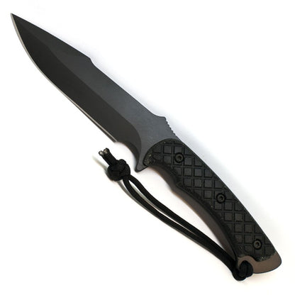 Spartan Blades Horkos - Combat /Utility Knife - Black Blade - Black Handle - Black Nylon Sheath - Tactical Edge
