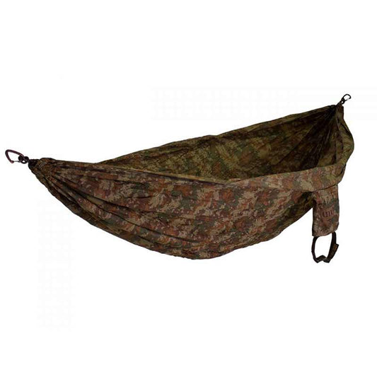ENO CamoNest XL Forest Camo hammock with woodland camouflage pattern and nylon construction
