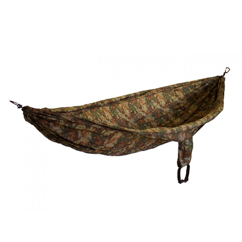 ENO CamoNest forest camo pattern hammock in woodland camouflage colors