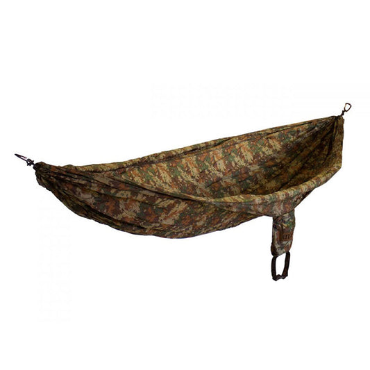 ENO CamoNest forest camo pattern hammock in woodland camouflage colors