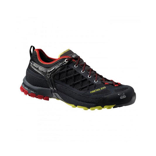 Salewa Men's Firetail EVO approach shoes with Vibram sole and protective aramid edging for via ferrata climbing
