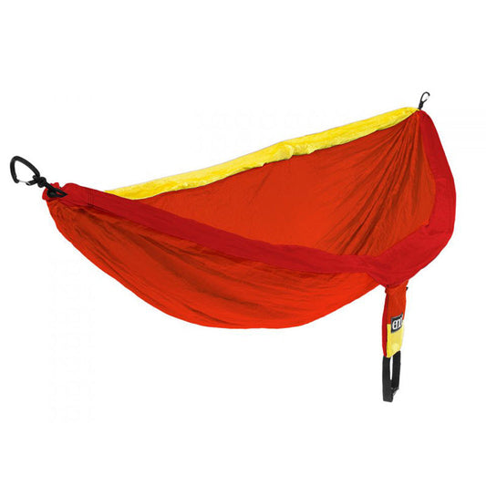 ENO DoubleNest Sunshine yellow two-person camping hammock with attached compression sack