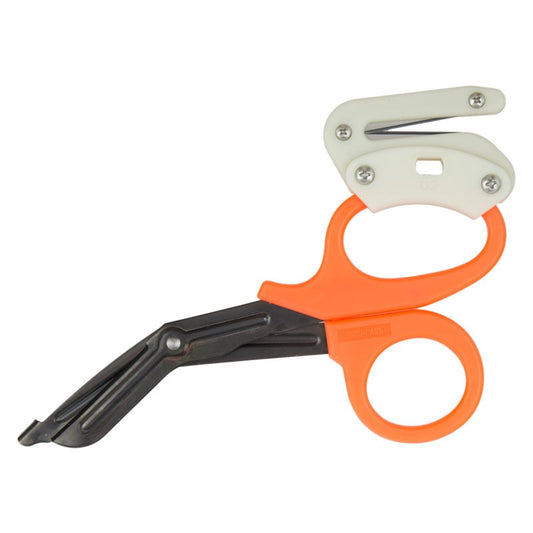 Ripshears Firefly Orange trauma shears with high-visibility orange handles and black titanium coated blades