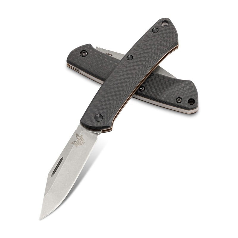 Benchmade 318-2 Proper Slip Joint Plain Edge Satin Finish Carbon Fiber Handle - Tactical Edge