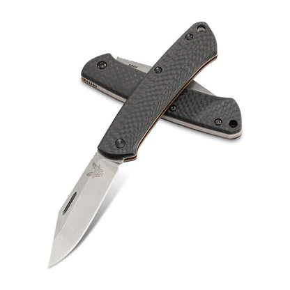 Benchmade 318-2 Proper Slip Joint Plain Edge Satin Finish Carbon Fiber Handle - Tactical Edge