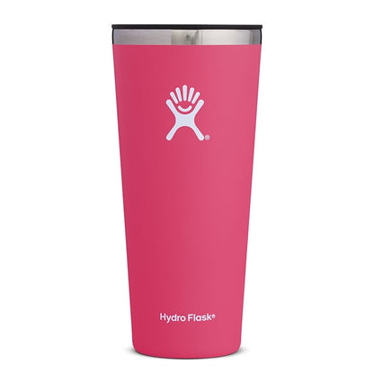Hydro Flask 32oz insulated tumbler in watermelon color with press-in lid and narrow grip design