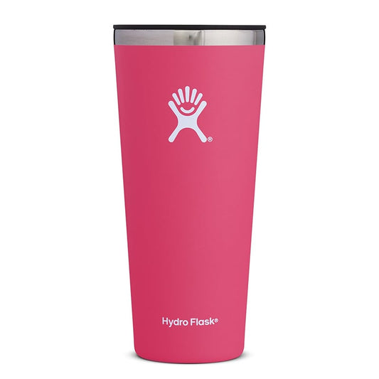 Hydro Flask 32oz insulated tumbler in watermelon color with press-in lid and narrow grip design