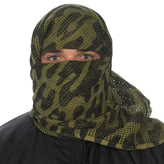 Camcon tactical face veil in olive drab cotton fabric for concealment and climate protection