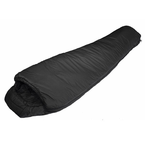 Snugpak Softie 12 Osprey synthetic sleeping bag in olive green color showing full length and hood design